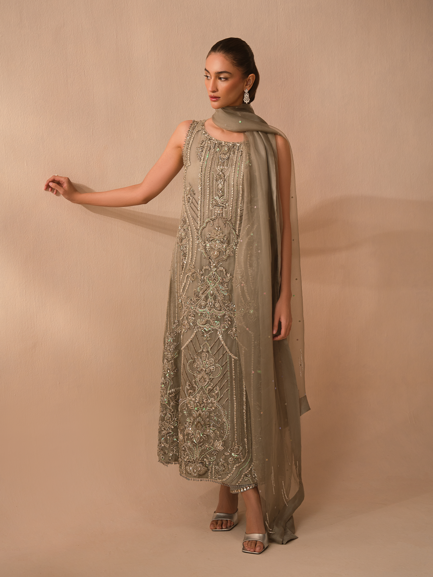 Abeera Usman-Silver Mint . Designerstudioofficial